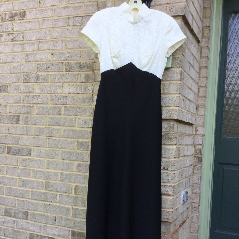 Marie St.Claire High Stand Collar A-Line Skirt Maxi Dress